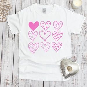Valentines Day Heart Print Tshirt